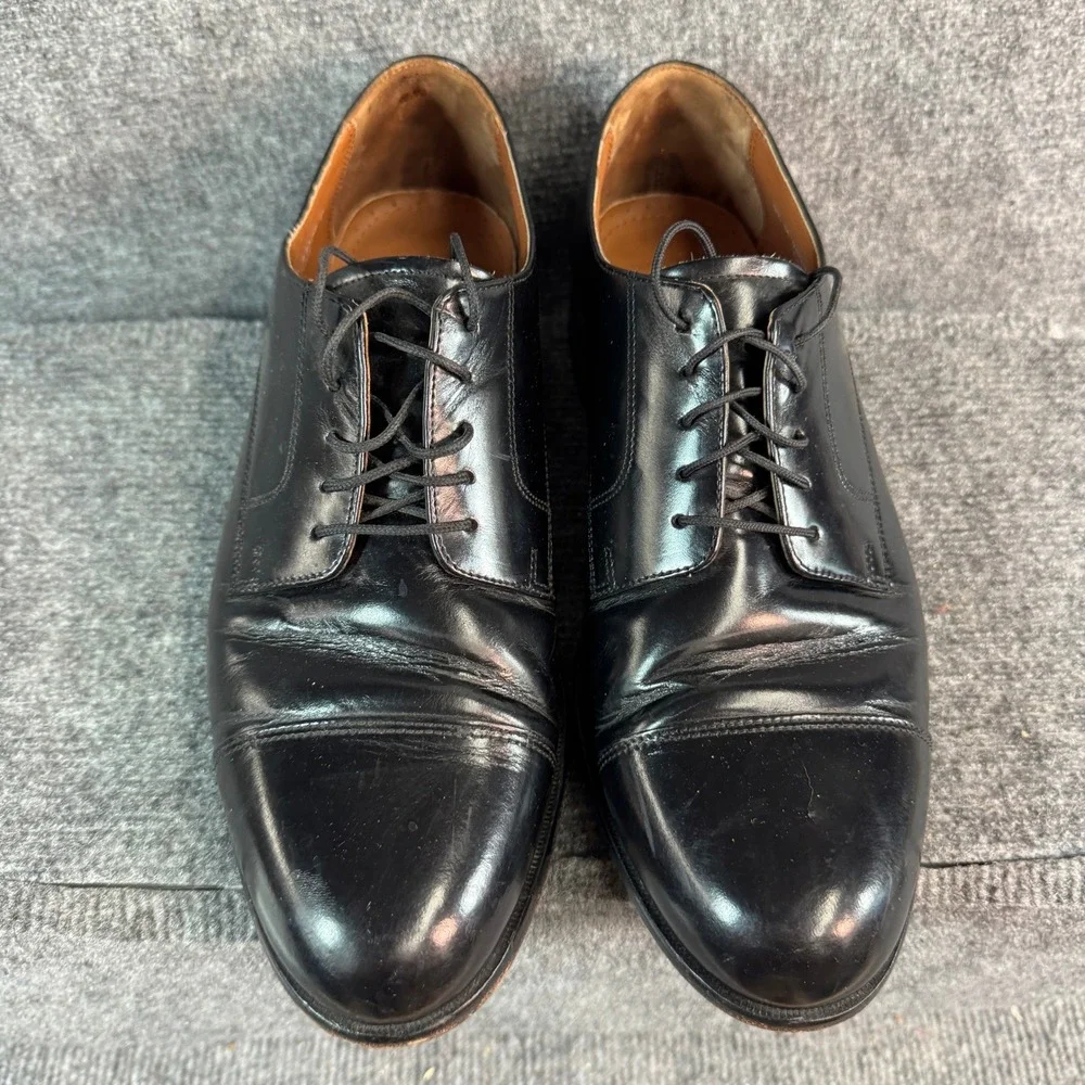 Bostonian Classics Mens Black Leather Cap Toe Lace Up Dress Shoes Oxfords 8D